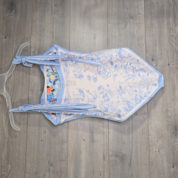 Women's Boho Floral Print Reversible One-Piece Swim Suit size Large NWOT - Picture 4 of 4